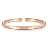 Demure - 14K Rose Gold Cuff Bracelet with Diamond Pave Stations - 0.26 ct