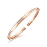 Demure - 14K Rose Gold Cuff Bracelet with Diamond Pave Stations - 0.26 ct