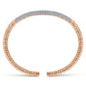 Demure - 14K Rose Gold Cuff Bracelet with Diamond Pave Station - 1.65 ct