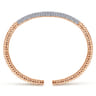 Demure - 14K Rose Gold Cuff Bracelet with Diamond Pave Station - 2.13 ct