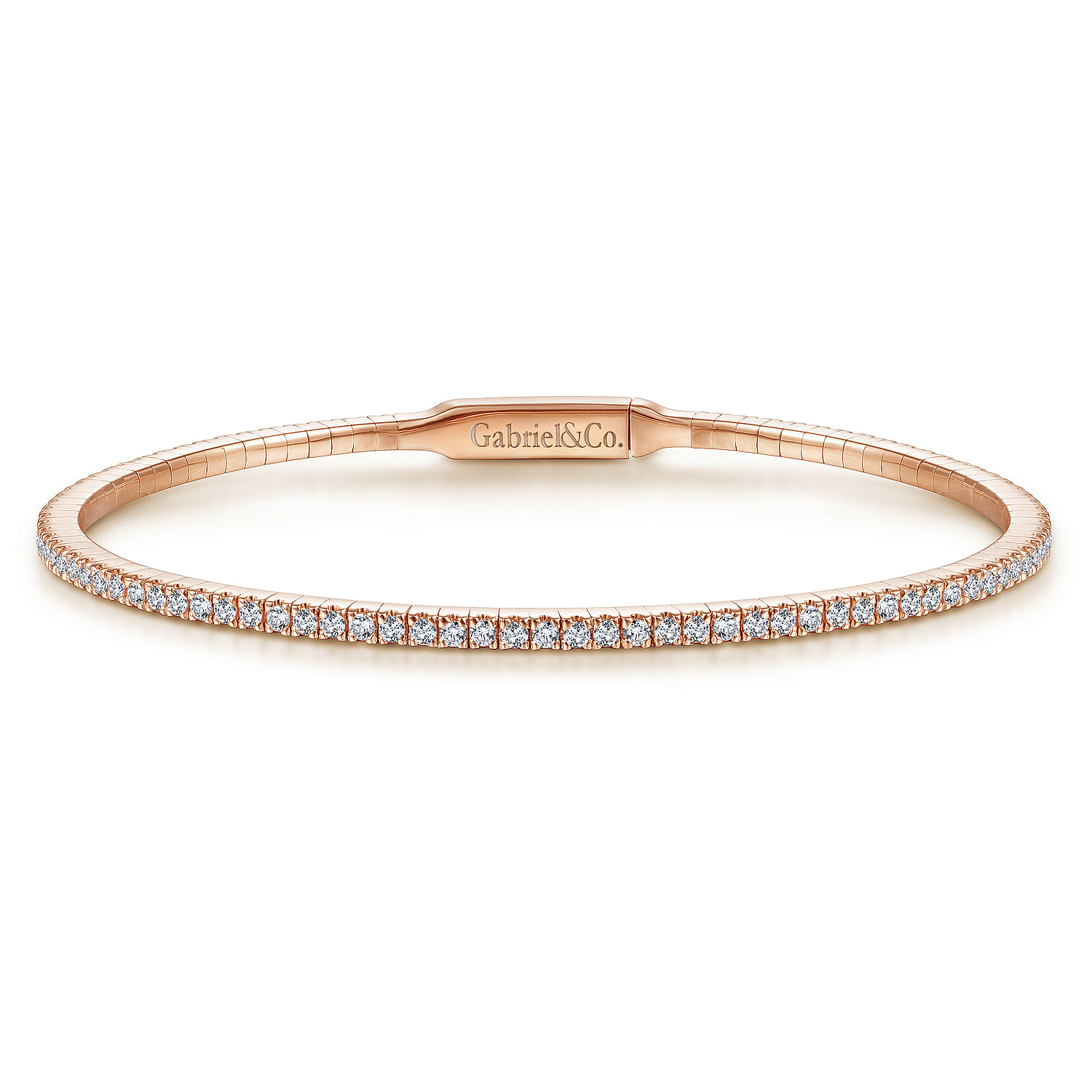 Demure - 14K Rose Gold Diamond Bangle