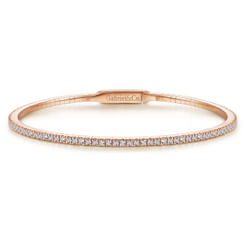 14K Rose Gold Diamond Bangle
