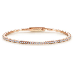 Demure - 14K Rose Gold Diamond Bangle