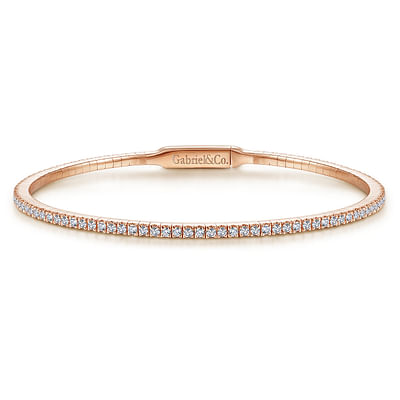Demure - 14K Rose Gold Diamond Bangle