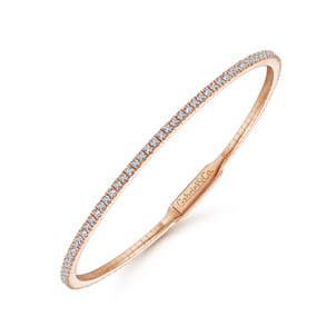 Demure - 14K Rose Gold Diamond Bangle