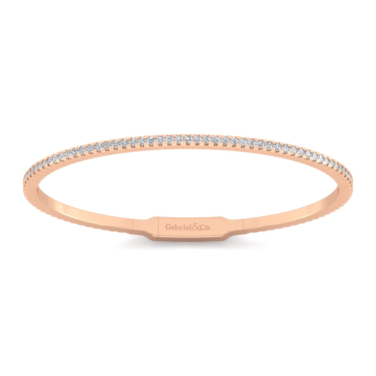 Demure - 14K Rose Gold Diamond Bangle - 1.25 ct - Shot 1