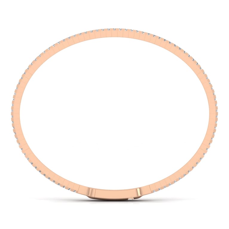 Demure - 14K Rose Gold Diamond Bangle - 1.25 ct - Shot 3