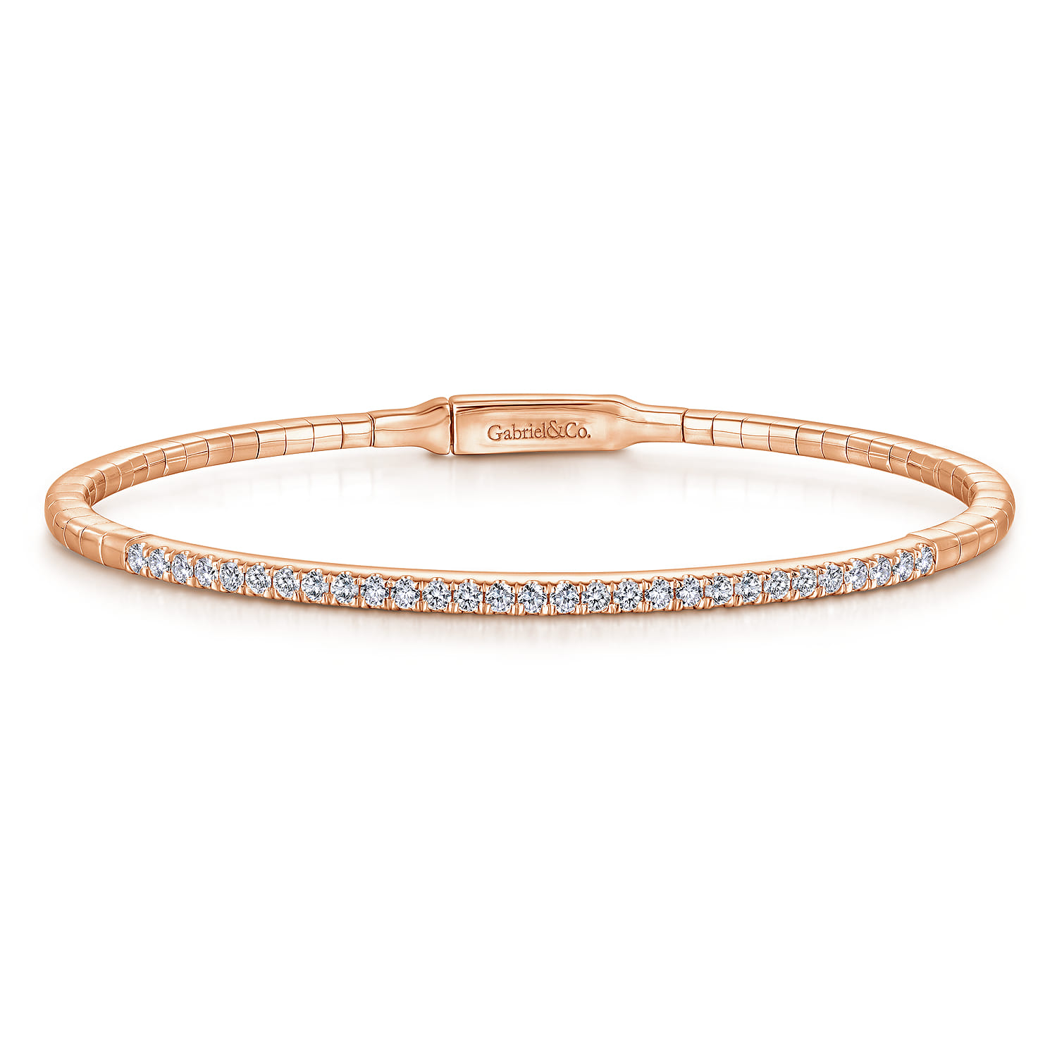 Demure - 14K Rose Gold Diamond Bangle - 0.5 ct - Shot 1