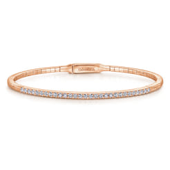 Demure - 14K Rose Gold Diamond Bangle