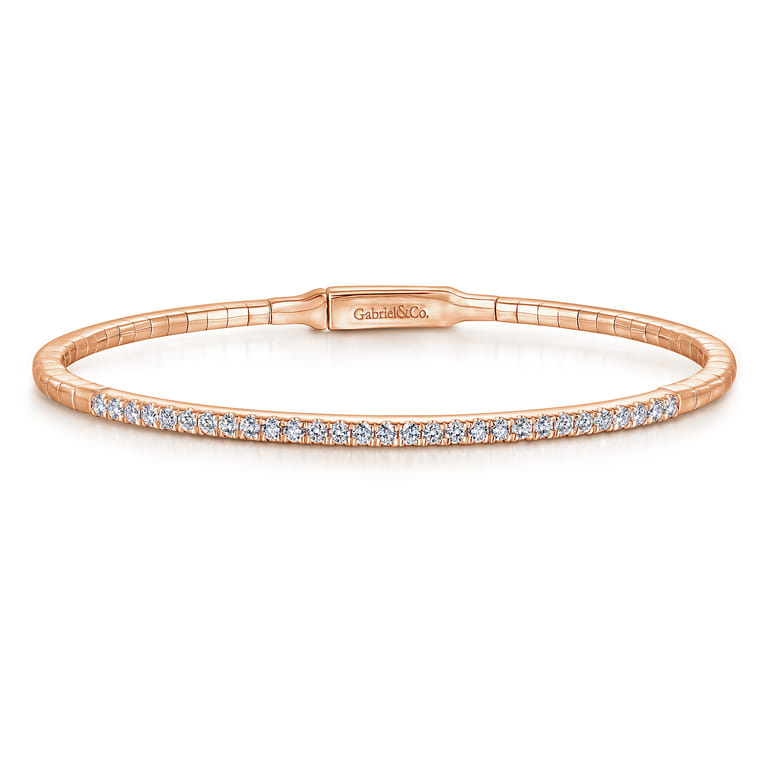 Demure - 14K Rose Gold Diamond Bangle - 0.5 ct - Shot 1