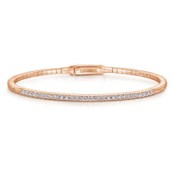 14K Rose Gold Diamond Bangle