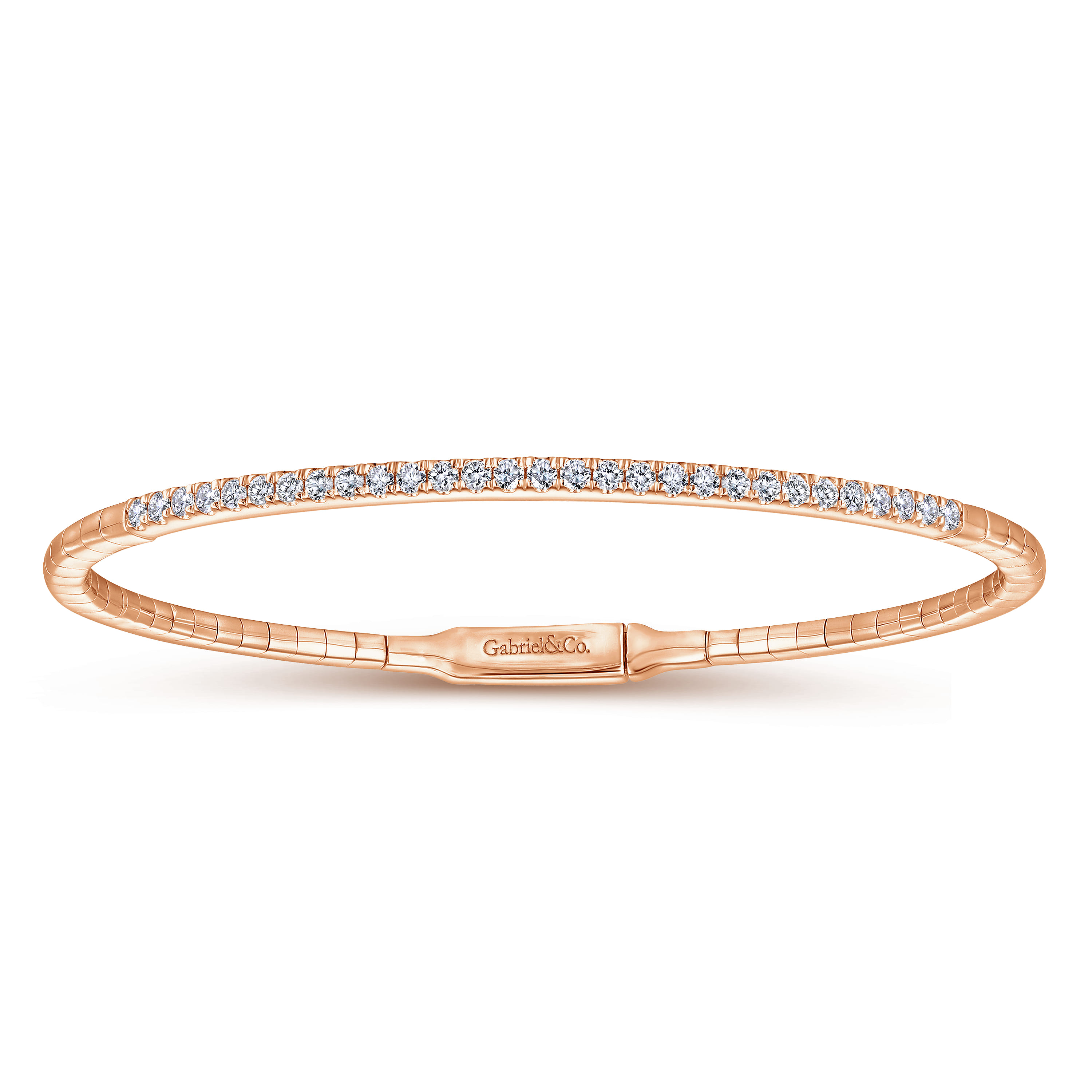 Demure - 14K Rose Gold Diamond Bangle - 0.5 ct - Shot 1