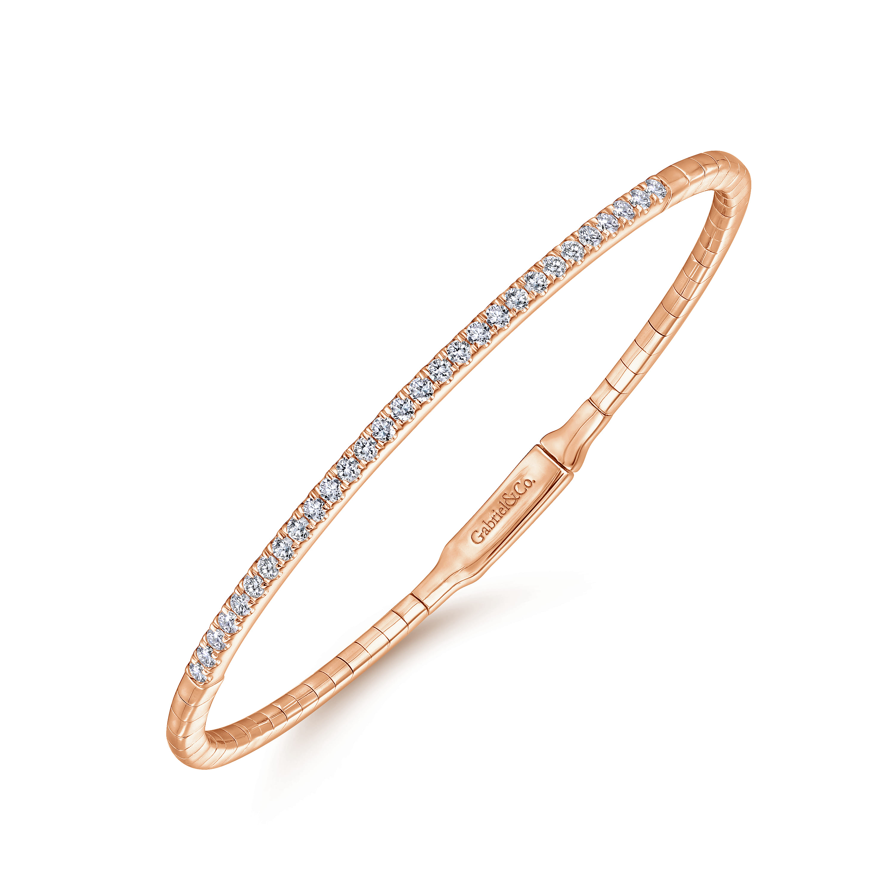 Demure - 14K Rose Gold Diamond Bangle - 0.5 ct - Shot 2