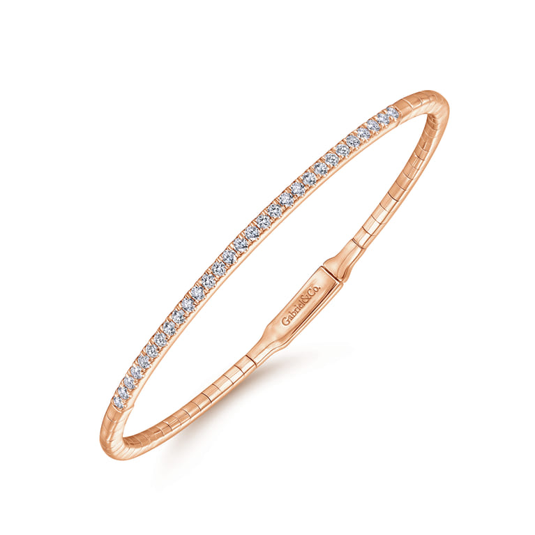 Demure - 14K Rose Gold Diamond Bangle - 0.5 ct - Shot 2