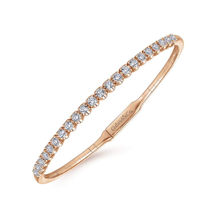 Demure - 14K Rose Gold Diamond Bangle - 1 ct - Shot 2