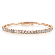 Demure - 14K Rose Gold Diamond Bangle