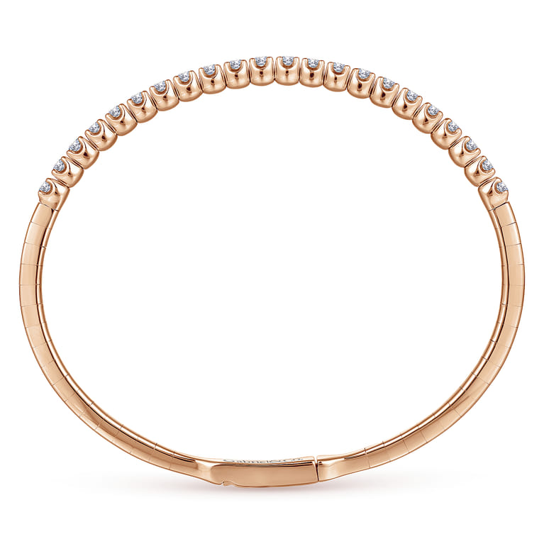 Demure - 14K Rose Gold Diamond Bangle - 1 ct - Shot 3