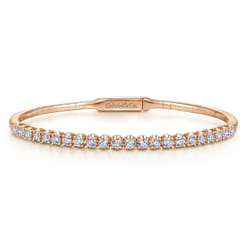 Demure - 14K Rose Gold Diamond Bangle