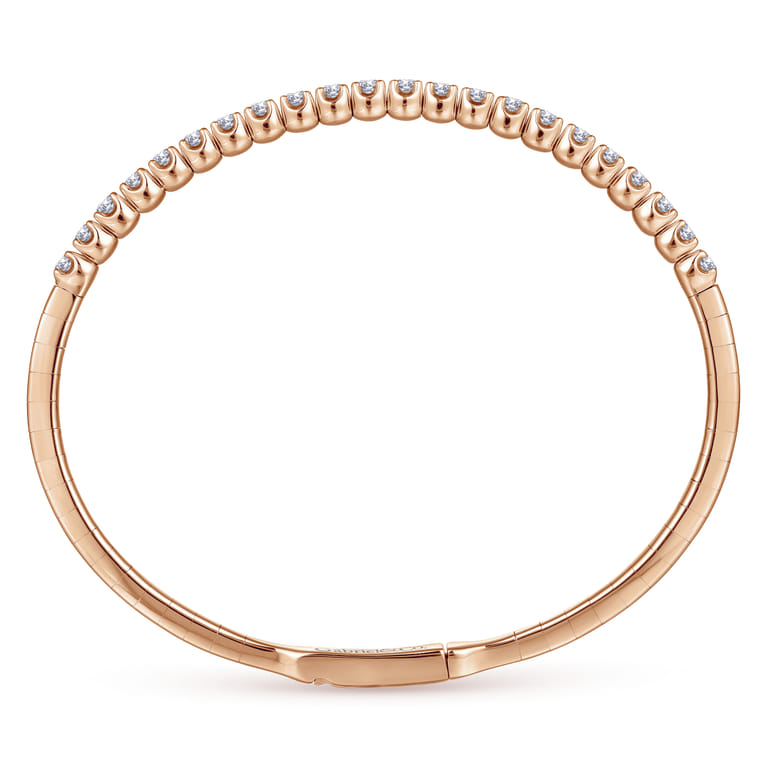 Demure - 14K Rose Gold Diamond Bangle - 1.15 ct - Shot 3