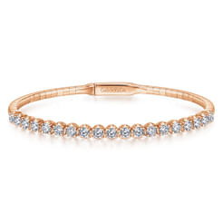 14K Rose Gold Diamond Bangle