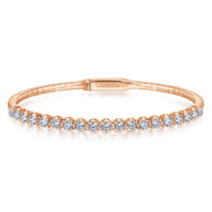 Demure - 14K Rose Gold Diamond Bangle