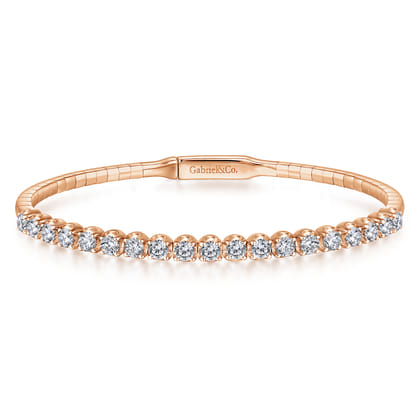 Demure - 14K Rose Gold Diamond Bangle