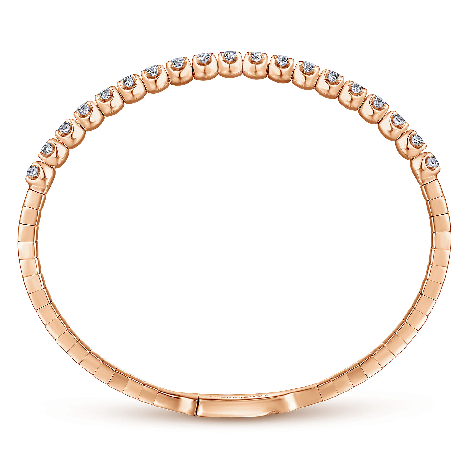 Demure - 14K Rose Gold Diamond Bangle - 1.5 ct - Shot 3