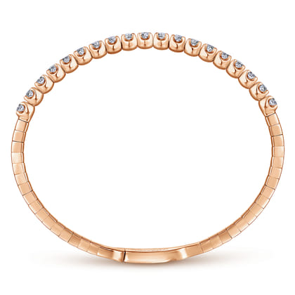 Demure - 14K Rose Gold Diamond Bangle