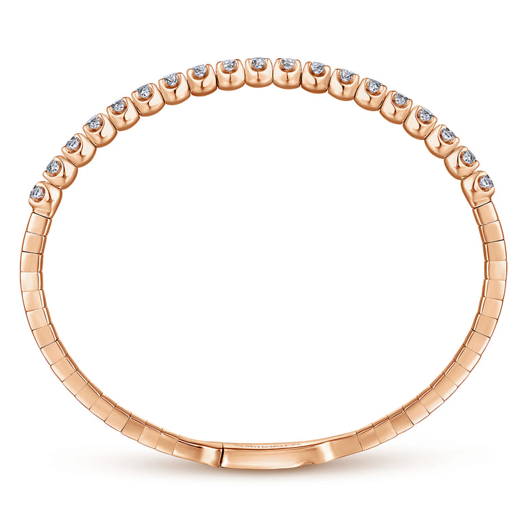 Demure - 14K Rose Gold Diamond Bangle - 1.5 ct - Shot 3
