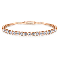 14K Rose Gold Diamond Bangle