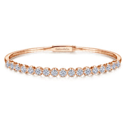 Demure - 14K Rose Gold Diamond Bangle