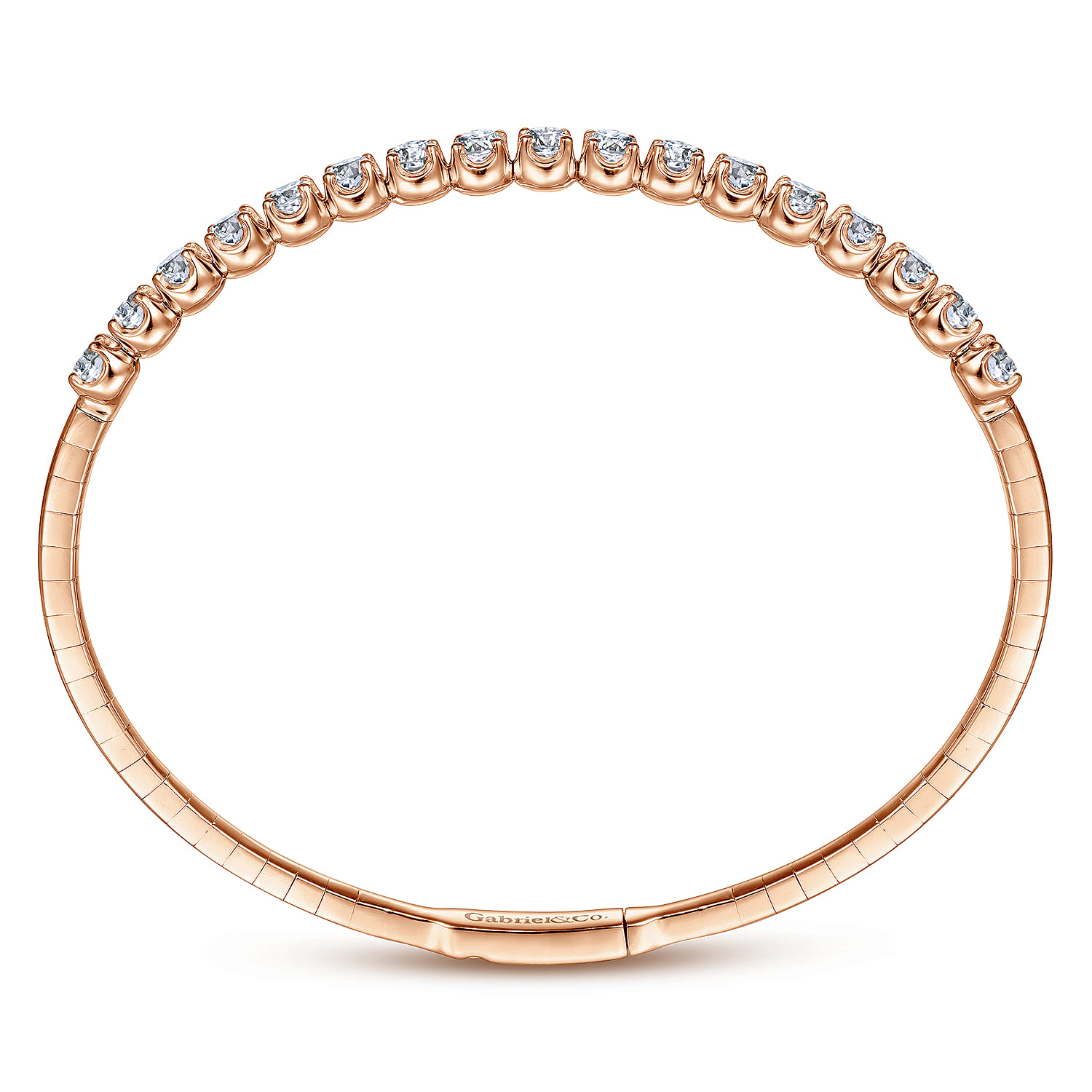 Demure - 14K Rose Gold Diamond Bangle - 2.25 ct - Shot 3