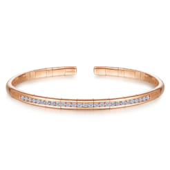 Demure - 14K Rose Gold Diamond Bangle
