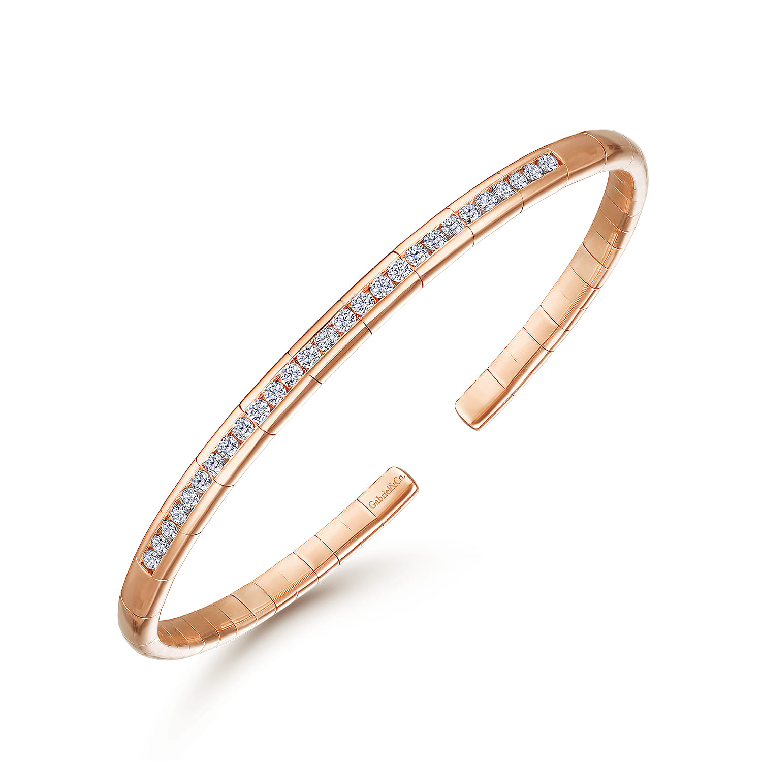 Demure - 14K Rose Gold Diamond Bangle - 0.65 ct - Shot 2