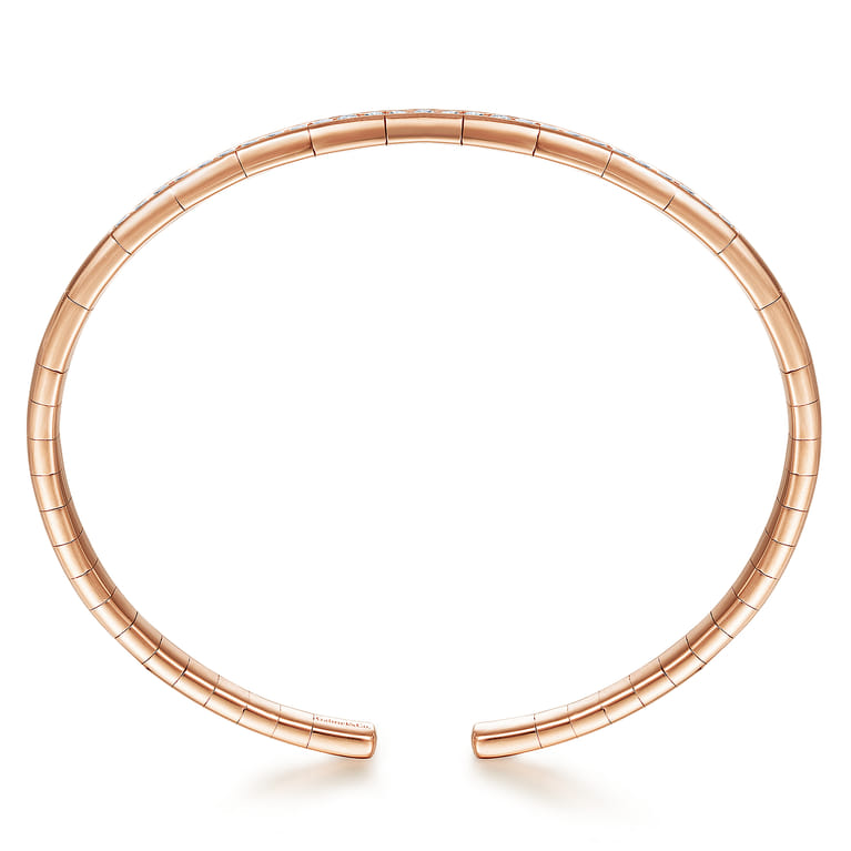 Demure - 14K Rose Gold Diamond Bangle - 0.65 ct - Shot 3