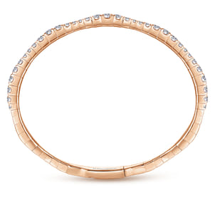 Demure - 14K Rose Gold Graduating Diamond Station Bangle