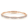 Demure - 14K Rose Gold Graduating Diamond Station Bangle - 1.87 ct