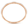 Demure - 14K Rose Gold Graduating Diamond Station Bangle - 1.87 ct