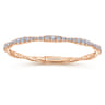 Demure - 14K Rose Gold Graduating Diamond Station Bangle - 2.15 ct