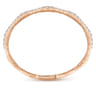 Demure - 14K Rose Gold Graduating Diamond Station Bangle - 2.15 ct