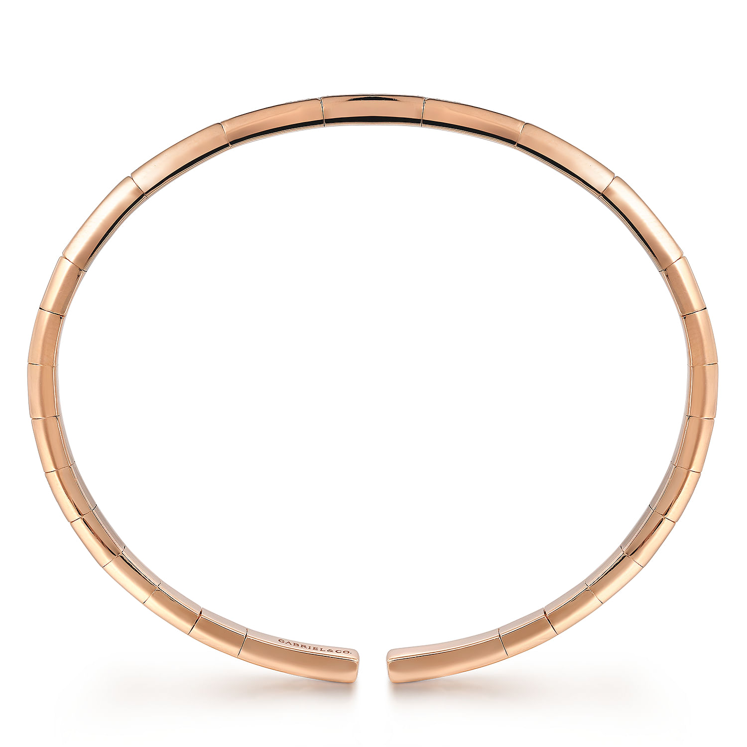 Demure - 14K Rose Gold Open Bangle with Diamonds