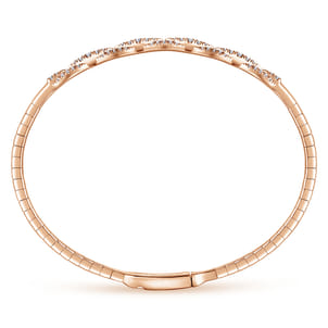 Demure - 14K Rose Gold Oval Link Diamond Bangle
