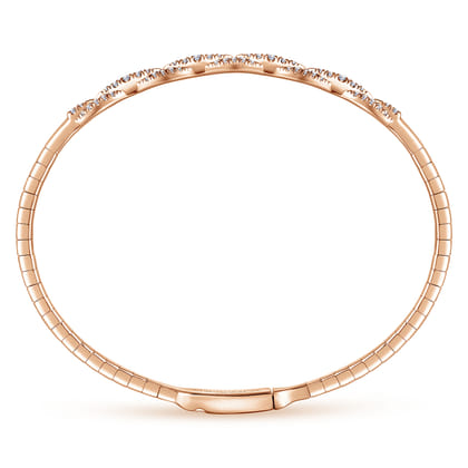 Demure - 14K Rose Gold Oval Link Diamond Bangle