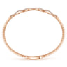 Demure - 14K Rose Gold Oval Link Diamond Bangle - 0.45 ct