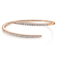 Demure - 14K Rose Gold Split Bypass Diamond Bangle Bracelet