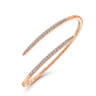 Demure - 14K Rose Gold Split Bypass Diamond Bangle - 0.9 ct