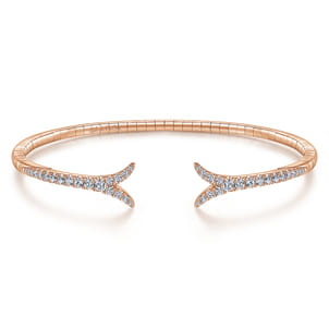 Demure - 14K Rose Gold Split Diamond Bangle