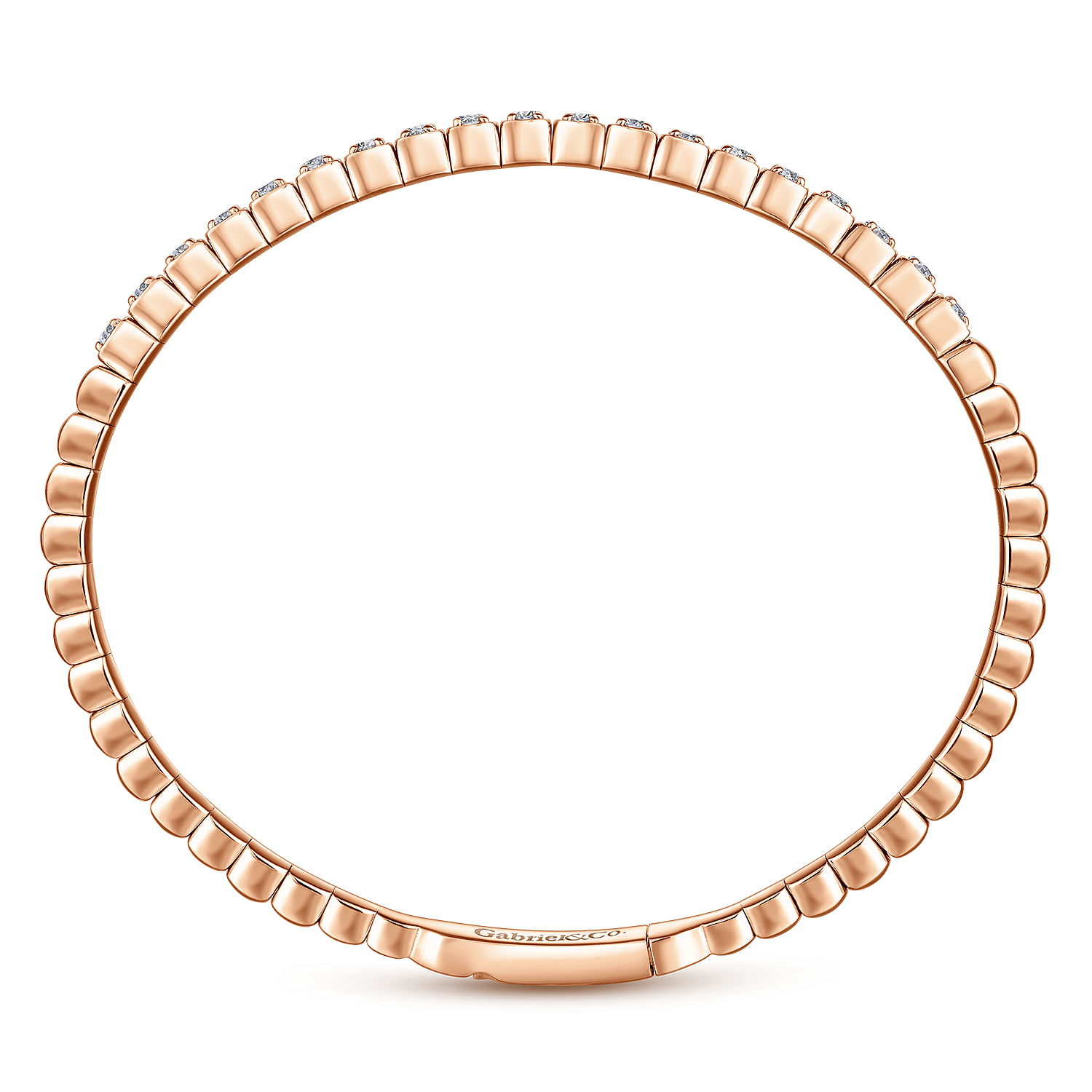 Demure - 14K Rose Gold Square Set Diamond Bangle