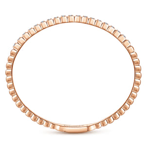 Demure - 14K Rose Gold Square Set Diamond Bangle