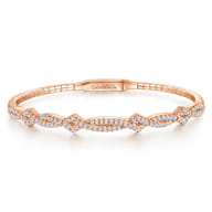 Demure - 14K Rose Gold Twisted Diamond Bangle